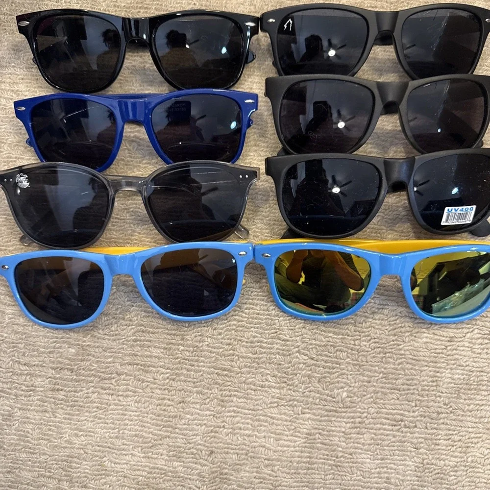 Lot of 8 NEW Logo Sunglasses: Tito's, BudLight,HighNoon,WhiteClaw,Condado,++